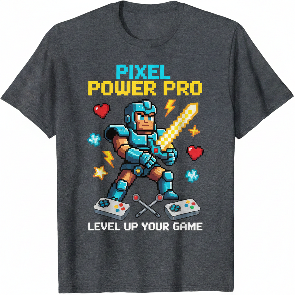 Pixel Power Pro Gaming T-Shirt by MG Gabru Esports